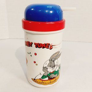 Vtg 1992 Warner Bros. Tumbler with Rotary Straw Bugs Bunny, Marvin the Martian